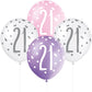 Glitz Pink & Silver 21st Birthday Balloons
