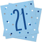 Glitz Blue & Silver 21st Birthday Napkins