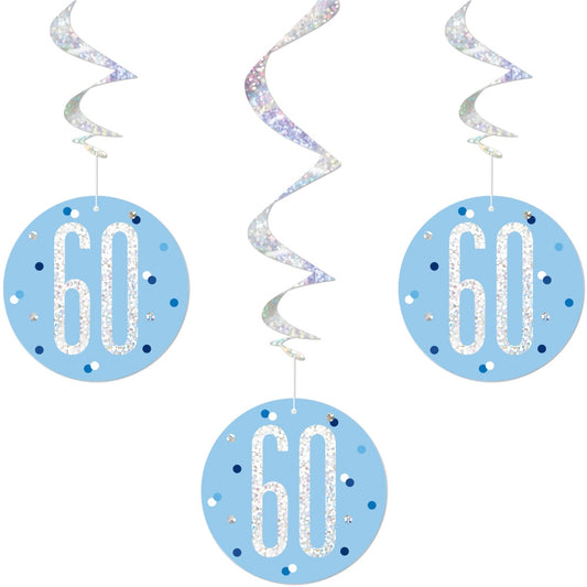 Silver Streamers - Blue Glitz 60 - 60th Birthday - Party by Age - Adult  Party