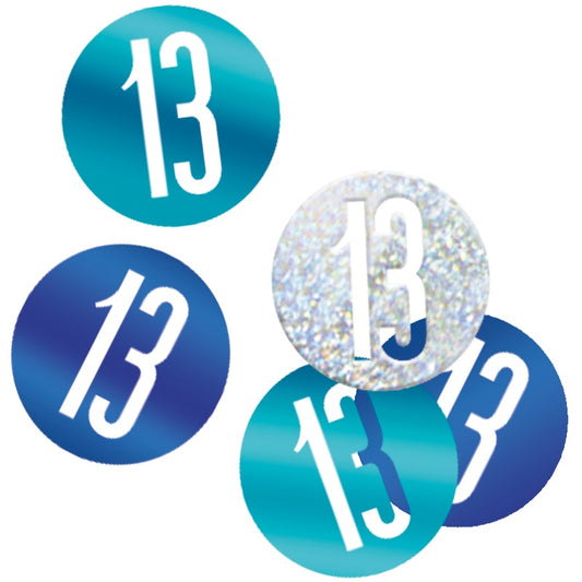 Glitz Blue & Silver 13th Birthday Confetti