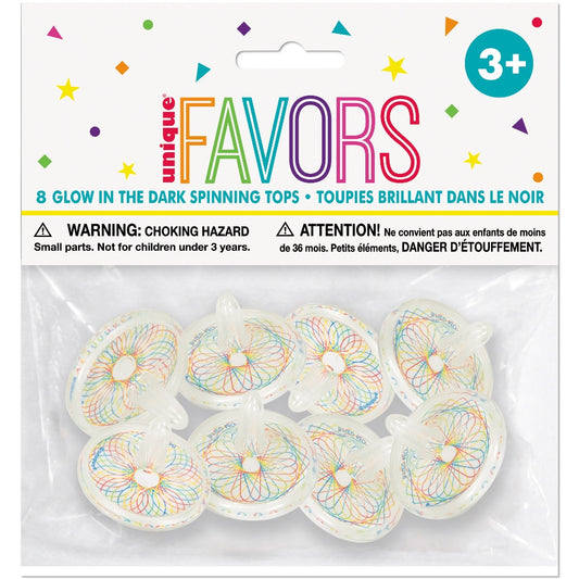 Glow in the Dark Assorted Spinning Top Party Bag Fillers
