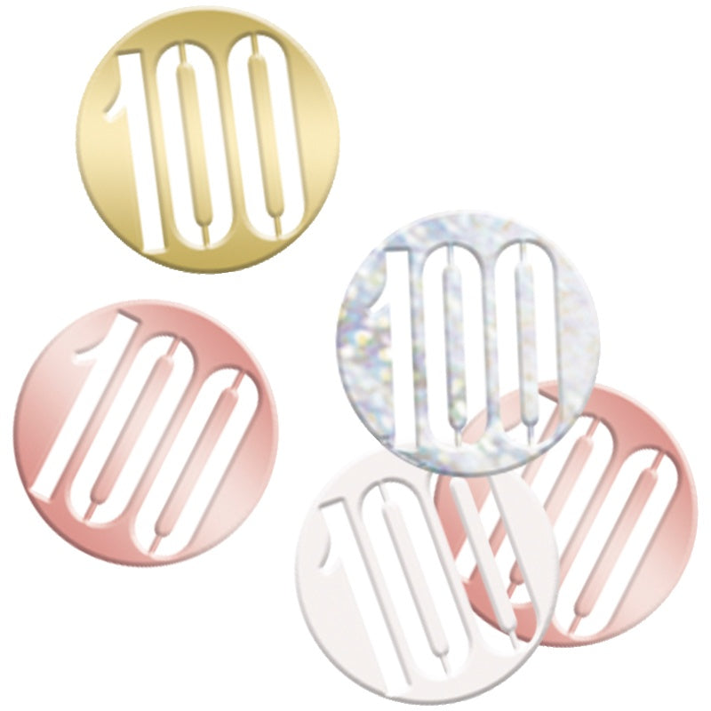 Glitz Rose Gold 100th Birthday Confetti
