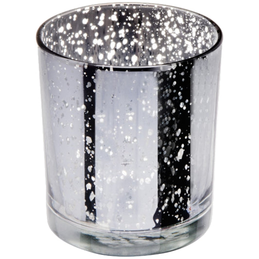 Silver Glass Medium Candle Holder