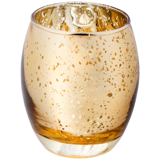 Gold Glass Large Candle Holder