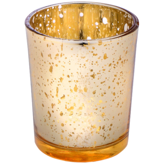 Gold Glass Small Candle Holder