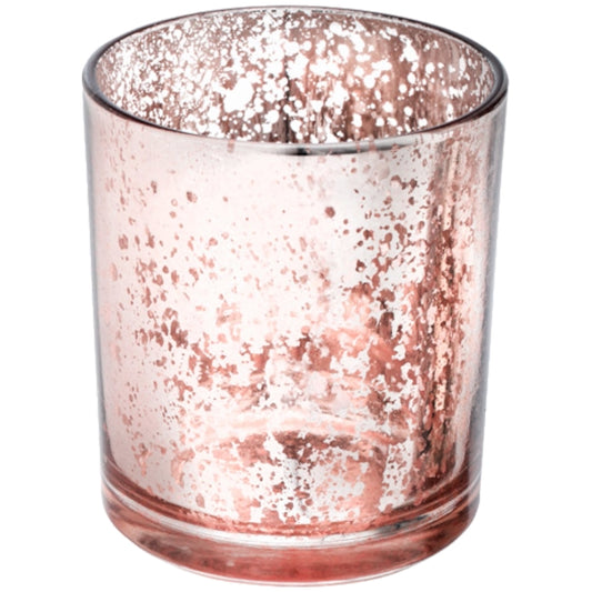 Rose Gold Glass Medium Candle Holder