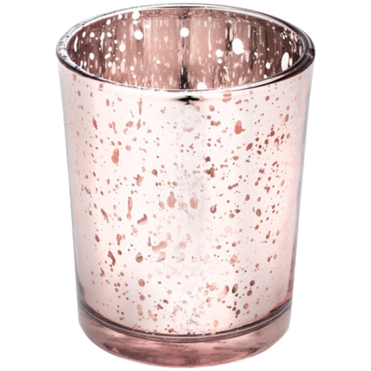 Rose Gold Glass Small Candle Holder