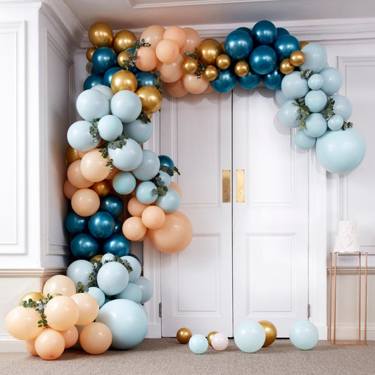 Luxe Teal and Gold Chrome Balloon Arch Kit
