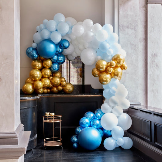 Luxe Blue and Gold Balloon Arch Kit