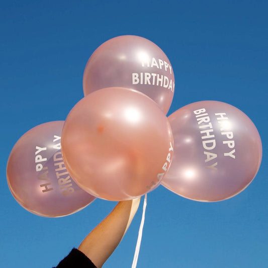 Rose Gold Happy Birthday Balloons