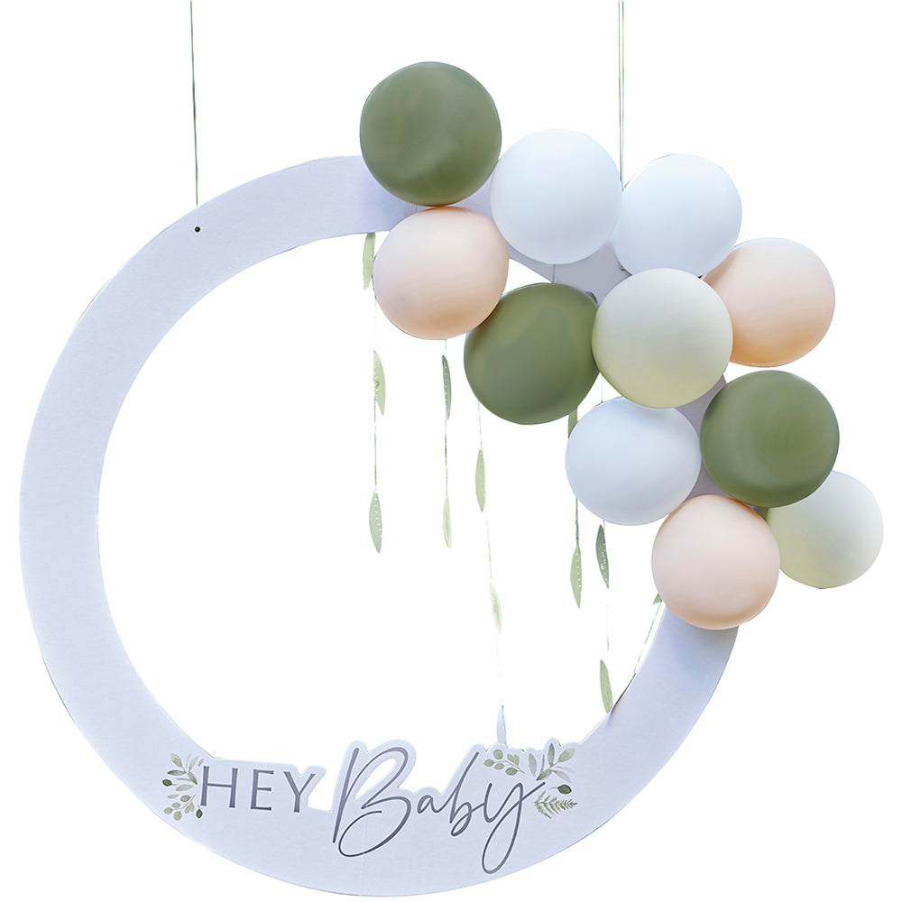 Hey Baby Botanical Baby Shower Photo Booth Frame
