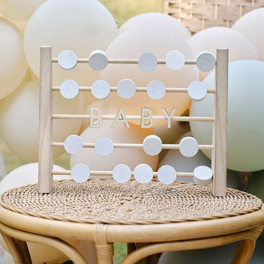 Wooden Abacus Baby Shower Guest Book
