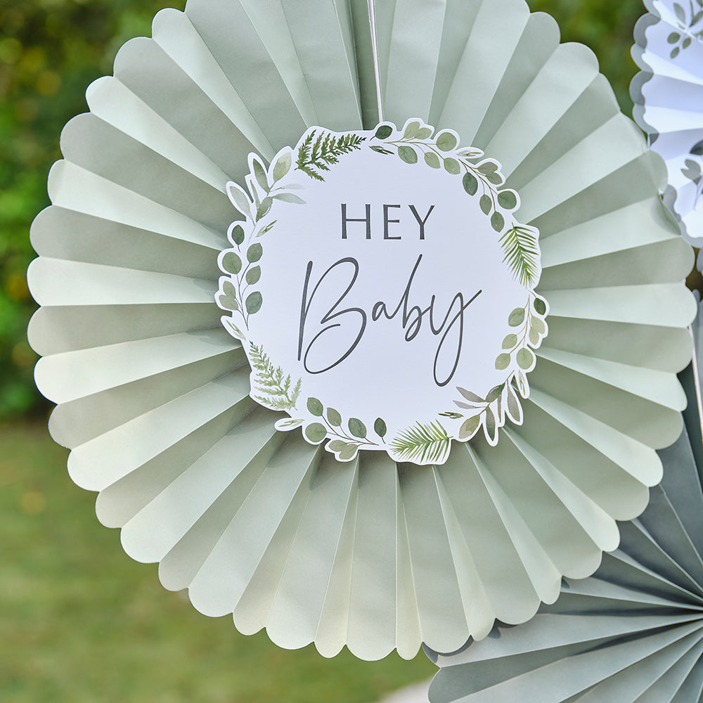 Hey Baby Paper Fan Baby Shower Decorations