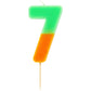 Orange and Sage Green Number Candle - 7