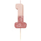 We Heart Birthdays Rose Gold Glitter Number Candle 1