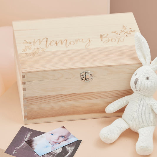 Wooden Baby Memory Keepsake Box