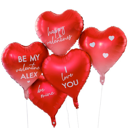 Customisable Heart Valentines Balloons with Stickers