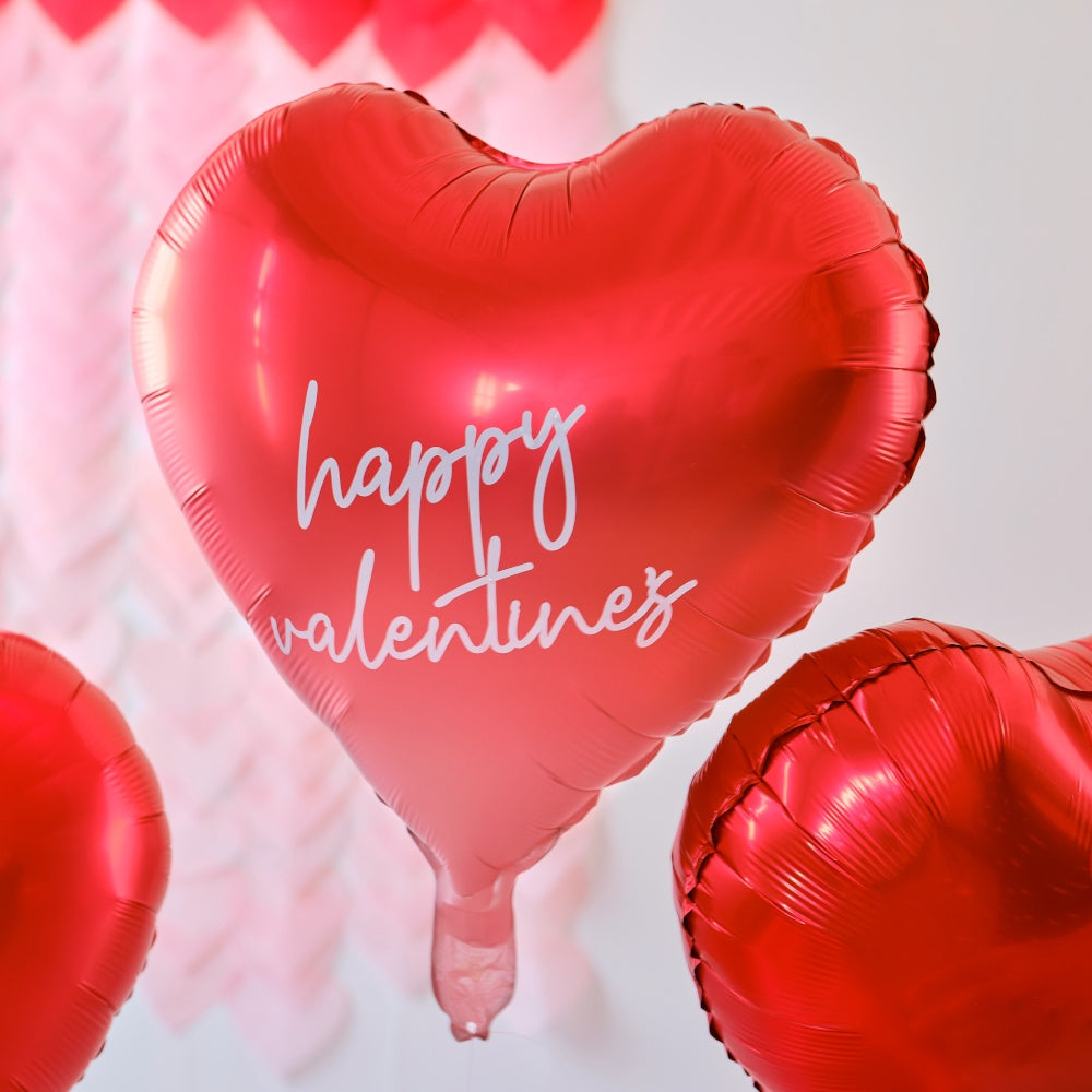 Customisable Heart Valentines Balloons with Stickers