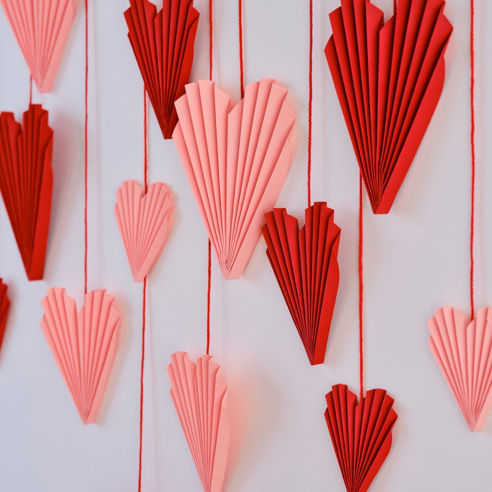 Red and Pink Paper Heart Decorations