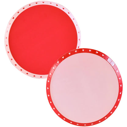 Red and Pink Valentines Heart Plates