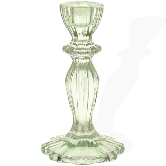 Boho Green Glass Candle Holder