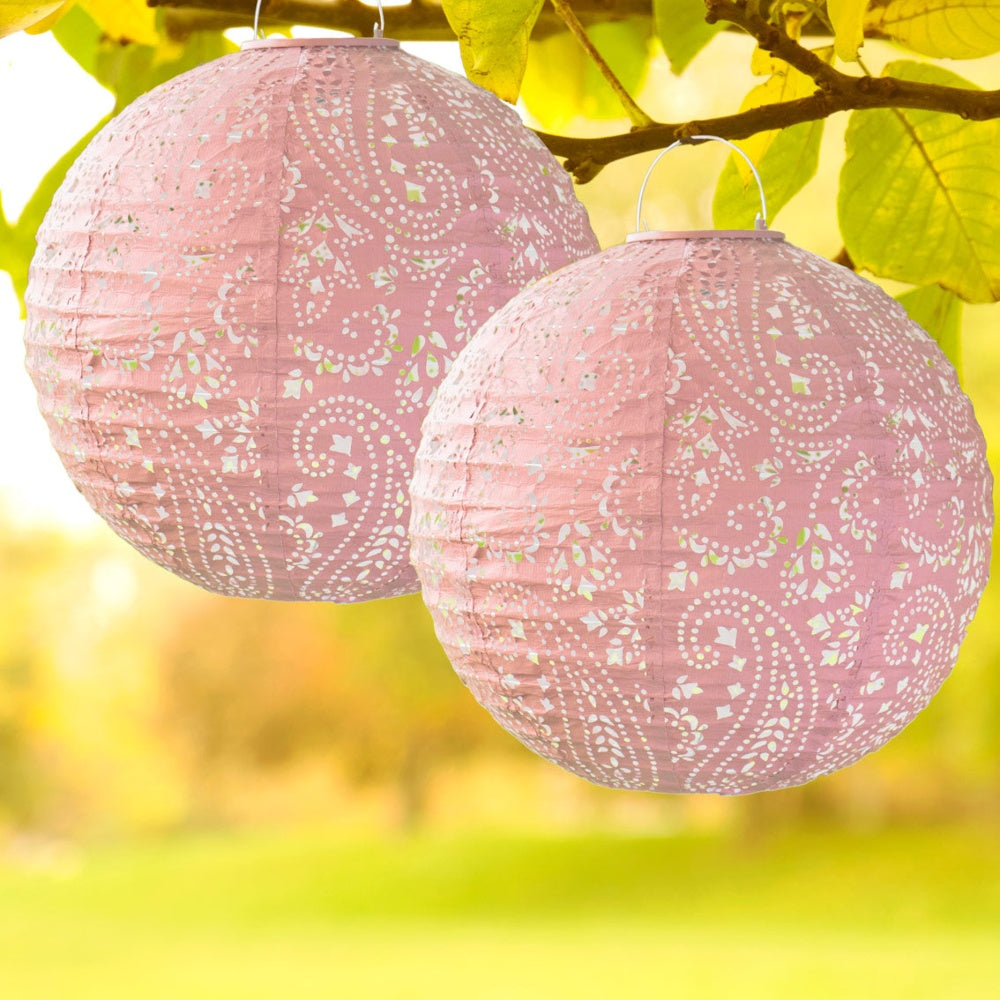 Boho Pink Outdoor Solar Lanterns