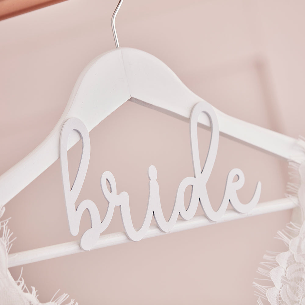 White Wooden Bride Hanger