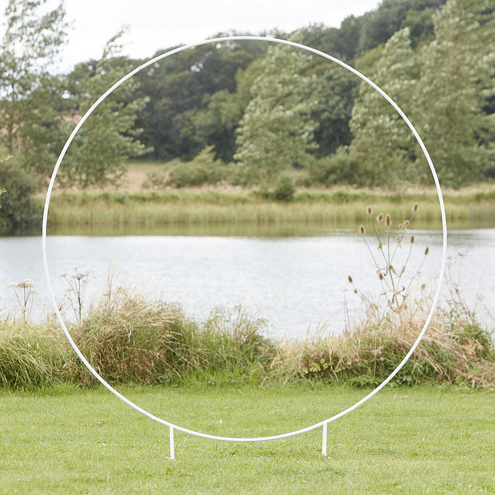 White Round Wedding Arch