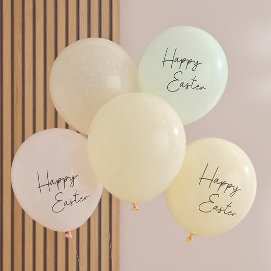 Pastel Happy Easter Balloons