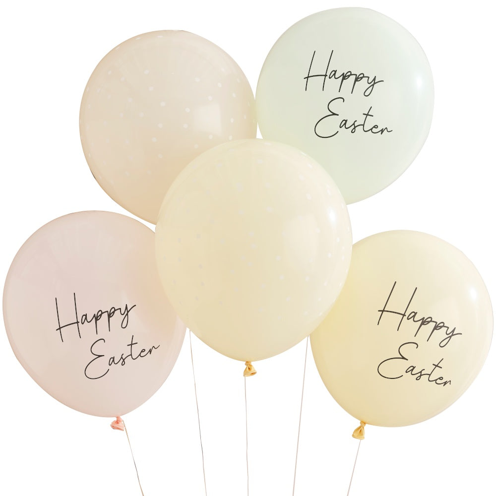 Pastel Happy Easter Balloons