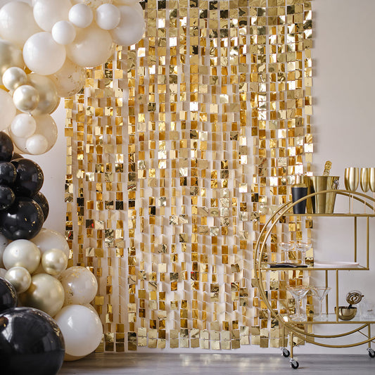 Champagne Gold Sequin Hanging Backdrop Decoration
