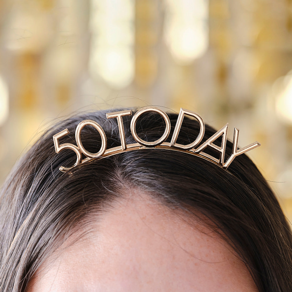 Champagne Gold 50th Birthday Headband