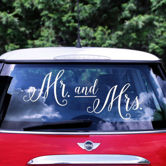 Mr and Mrs Wedding day Car Sticker