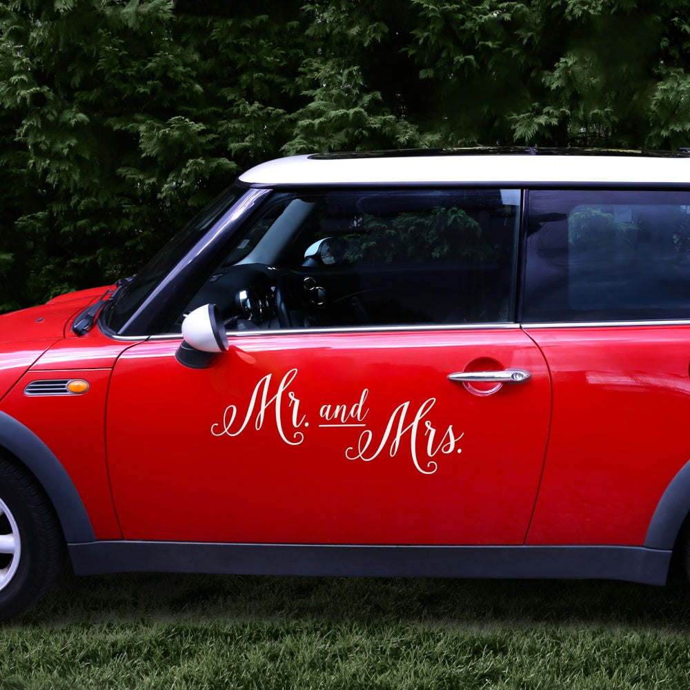 Mr and Mrs Wedding day Car Sticker