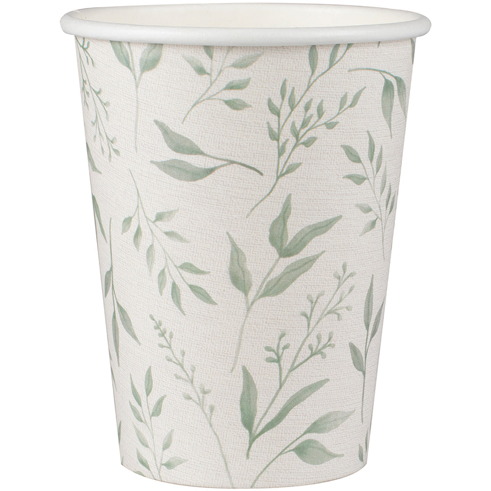 White and Green Christening Paper Cups