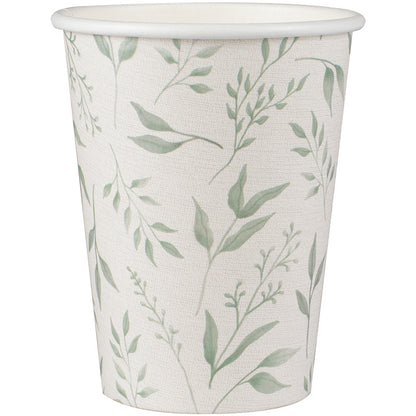 White and Green Christening Paper Cups