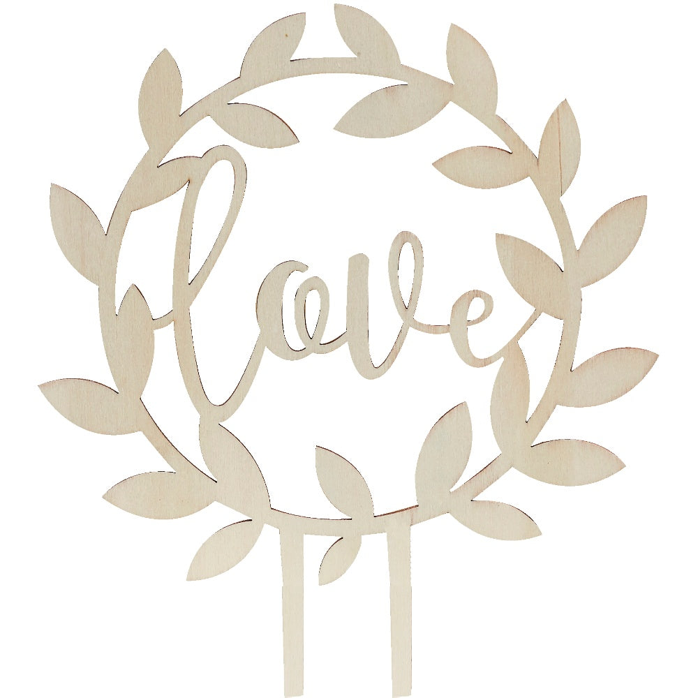 Wooden "Love" Wedding Cake Topper