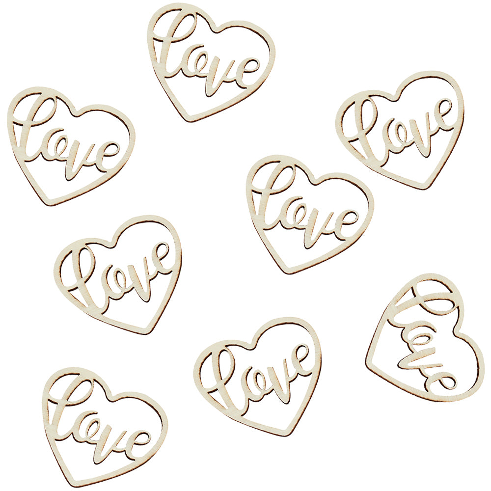 Wooden Heart Love Confetti