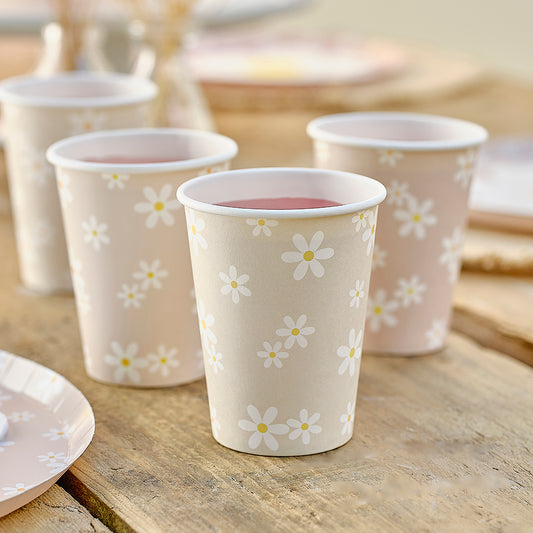 Daisy Floral Paper Cups