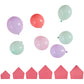 Pink, Lilac and Pastel Green Balloon Mosaic Balloon Pack with Card Spikes