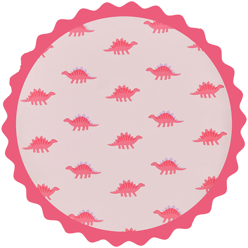 Pink Dinosaur Print Paper Plates