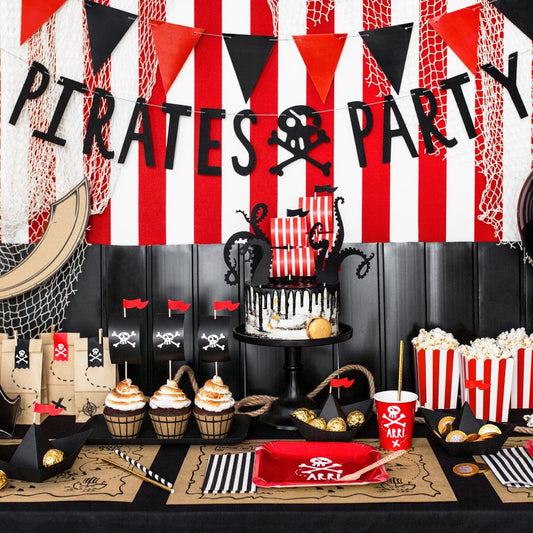Black Pirates Party Banner
