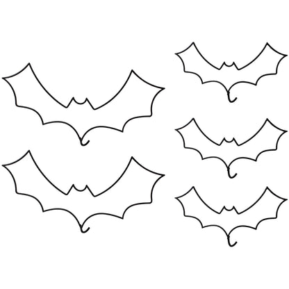 Black Wire Bat Halloween Cake Decorations