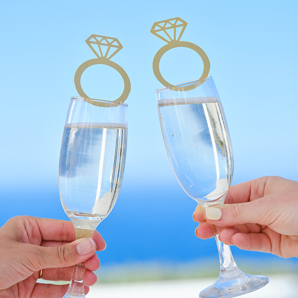 Engagement Party Ring Drink Topper Decorations