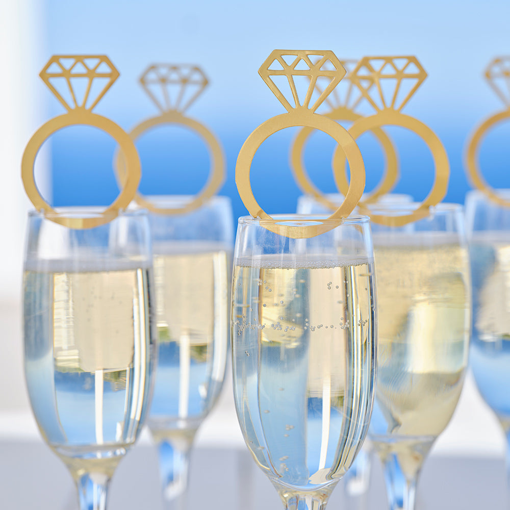 Engagement Party Ring Drink Topper Decorations
