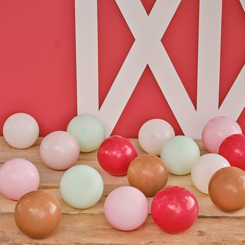 Nude, Red, Green & Brown Farm Balloon Mosaic Balloon Pack