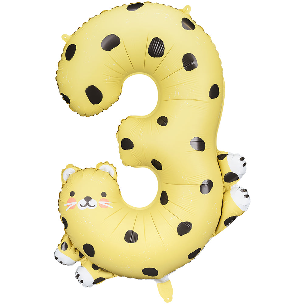 Animal Foil Balloon Number 3 - Cheetah