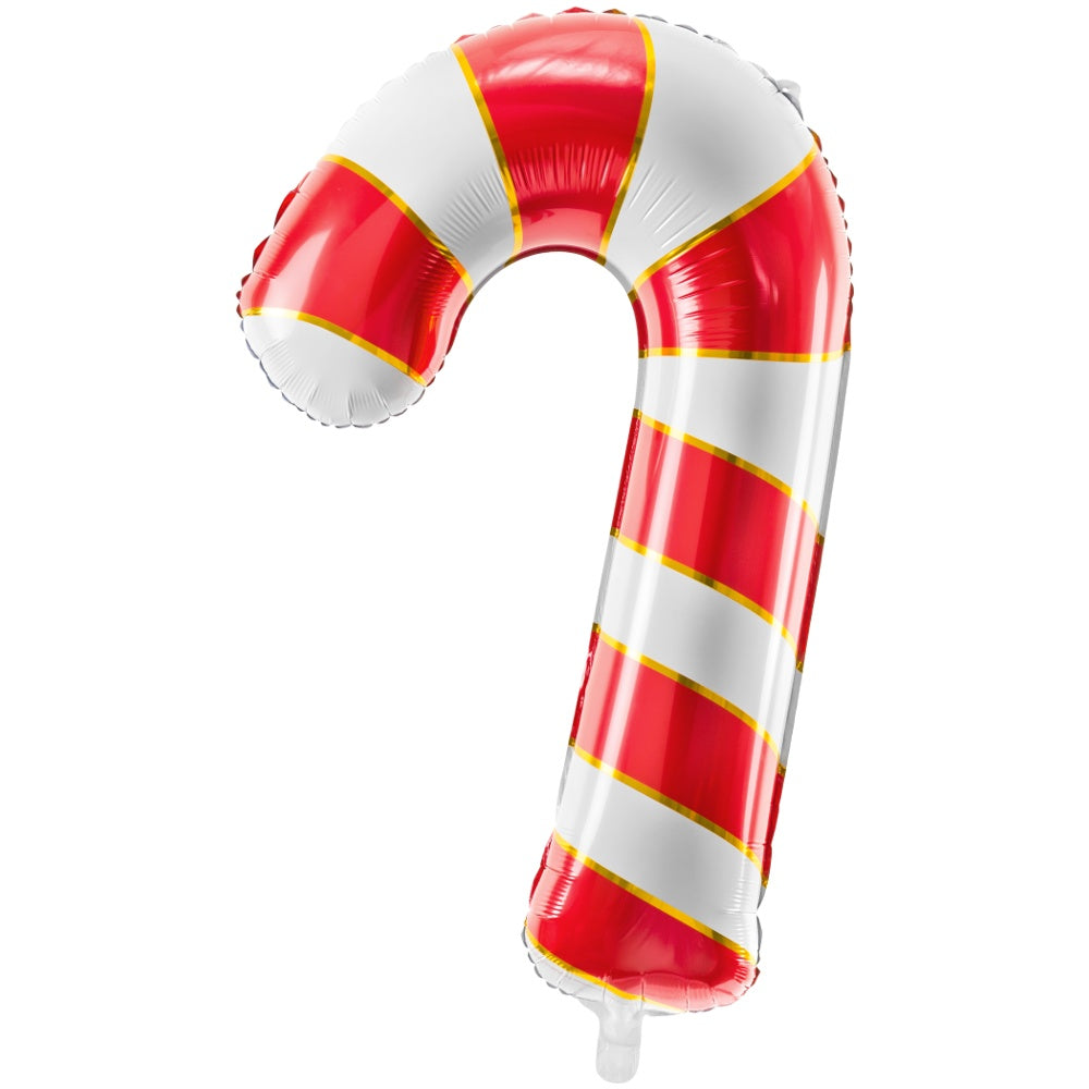 White & Red Candy Cane Foil Balloon