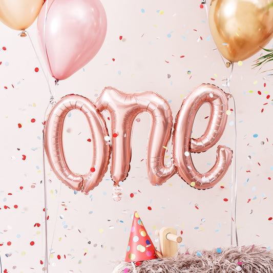 Rose Gold One Foil Balloon