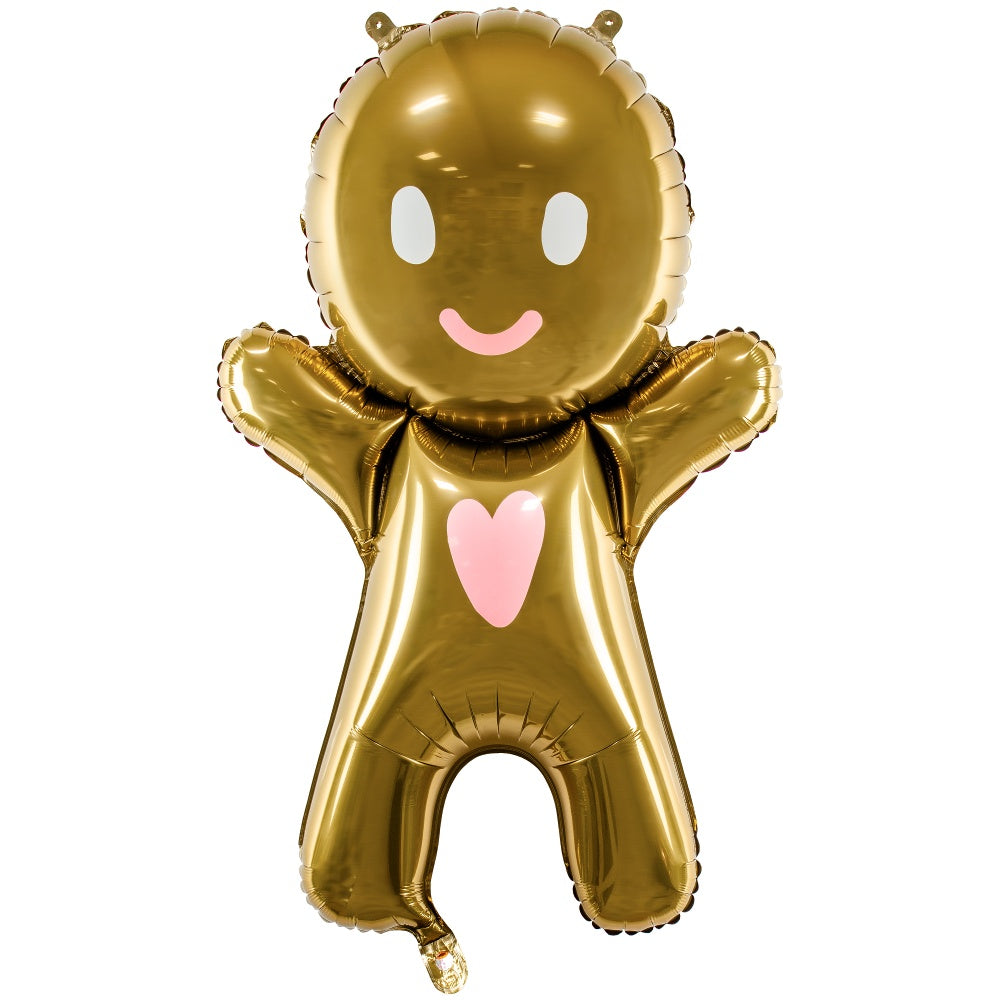 Gold Gingerbread Man Foil Balloon